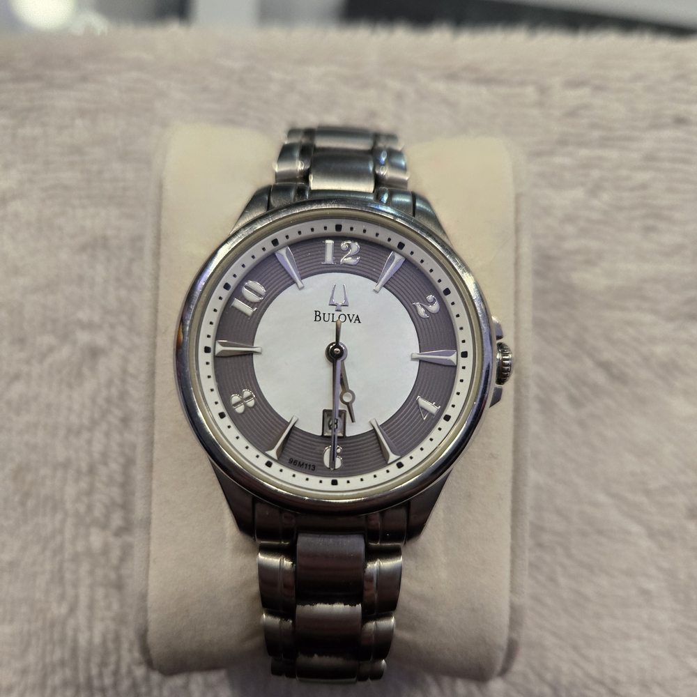 Bulova Silver and White Woman's Watch